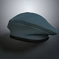 Light Blue Fabric Beret With Stitched Edge And Dark Brim For Casual Fashion Accessory
