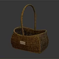 Handwoven Brown Wicker Basket With Handle For Daily Storage And Organizing