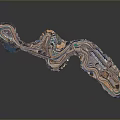 Detailed Colorful Amusement Park Layout With Winding Paths And Recreational Zones