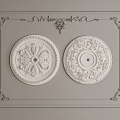 French plaster line carved lamp panel 3d model