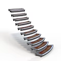 Modern Architectural Spiral Staircase Design With Metal Frame And Wooden Steps