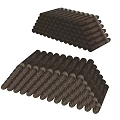 Cigar Shaped Food Snacks Arranged In Stacked Piles On White Background