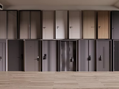 A Collection Of Modern Security Doors With Diverse Styles And Designs 3d model