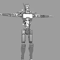 Smart Machine Robot With Metallic Structure Mechanical Joints And Standing Pose Design