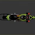 Modern Sport Green Yellow Motorcycle With Red Accents Black Seat Visible Engine And Sleek Design