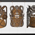 Traditional Peking Opera Masks Wall Decorations Artistic Carved Design For Indoor Decor