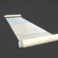 Ancient Open Scroll With Handwritten Text On Parchment Material Surface