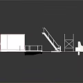 Scenic Landscape With 3D Architectural Models Roofs Walls Ladders And Green Plants