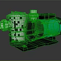 Industrial Water Pump With Black Body Green Motor And White Connector