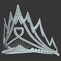 Elegant Sparkling Crown Jewelry With Heart Shaped Gem And Diamonds Design