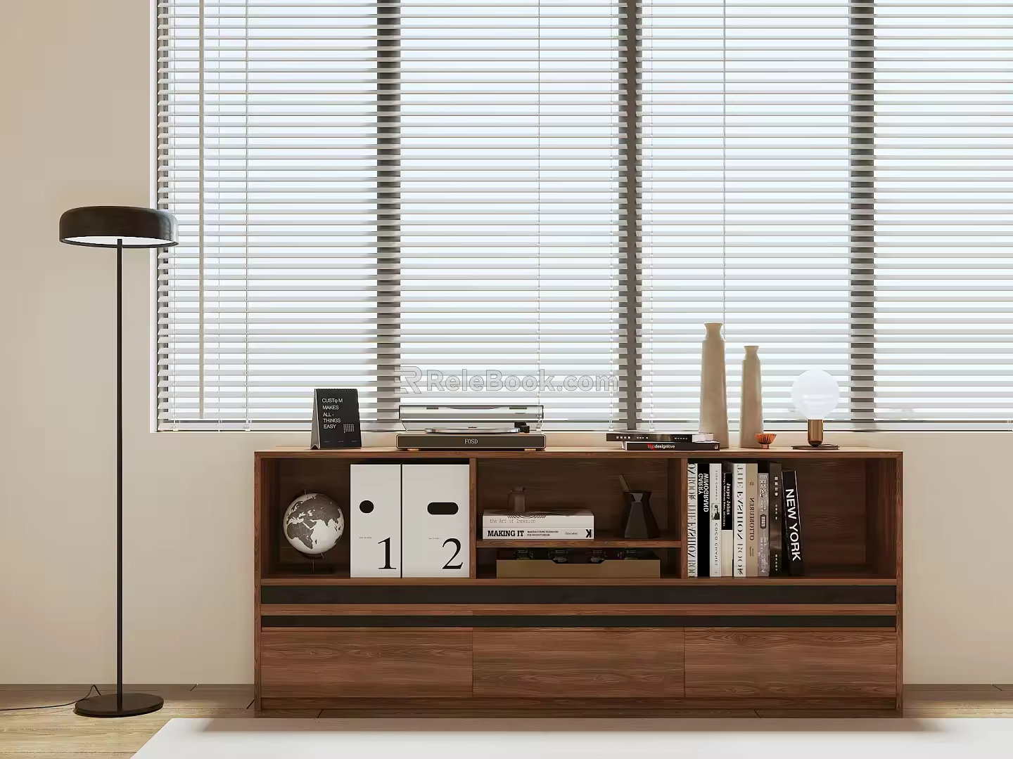 Modern Side Cabinet Solid Wood Magazine Cabinet Side Cabinet 3d model