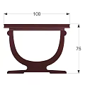 Elegant Dark Wood Dining Table With Curved Legs And Simple Design 3d model
