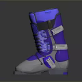 Purple And White Ski Boots With Adjustable Straps And Durable Structure For Outdoor Activities