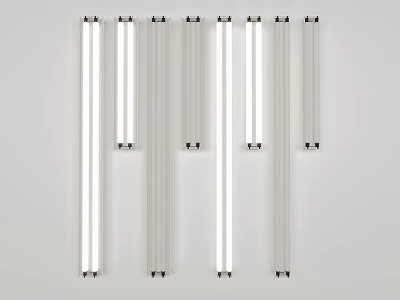 Modern Linear Chandeliers With Sleek Minimalist Design And White Finish Arranged Neatly 3d model