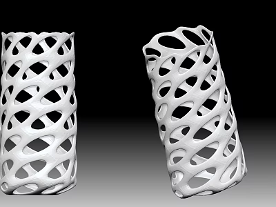 Modern White Perforated Vases With Intricate Hollow Out Patterns For Home Decor Living Spaces 3d model