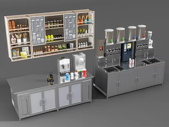 Water bar operation table bar counter 3d model