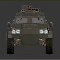 Tactical Armored Military Vehicle With Green Exterior Four Wheel Drive And Roof Mounted Weapon