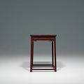 Classic Dark Red Solid Wood Side Table With Square Top And Sturdy Legs 3d model
