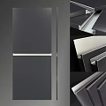 Modern Kitchen Cabinets With Sleek Dark Panels And Metal Frame Structure Design 3d model