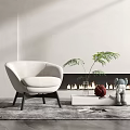 Modern single sofa 3d model