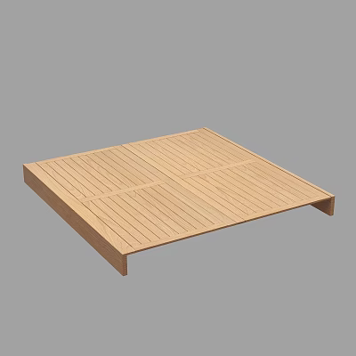 Wooden Platform Surface With Slatted Design And Sturdy Base Structure 3d model