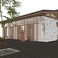 Ancient Architecture With Traditional Sloped Roof Wooden Structure And Open Courtyard Design