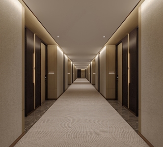 Modern Hotel Away Hotel Corridor 3d model