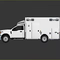 Modern White Ambulance Exterior With Roof Emergency Lights And Side Door Design
