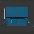 Blue Open Tool Cabinet On Wheels With Storage Drawers And Compartments 3d model