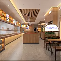 Happy House Restaurant Interior With Wooden Decor Pendant Lights Plants Tables And Chairs