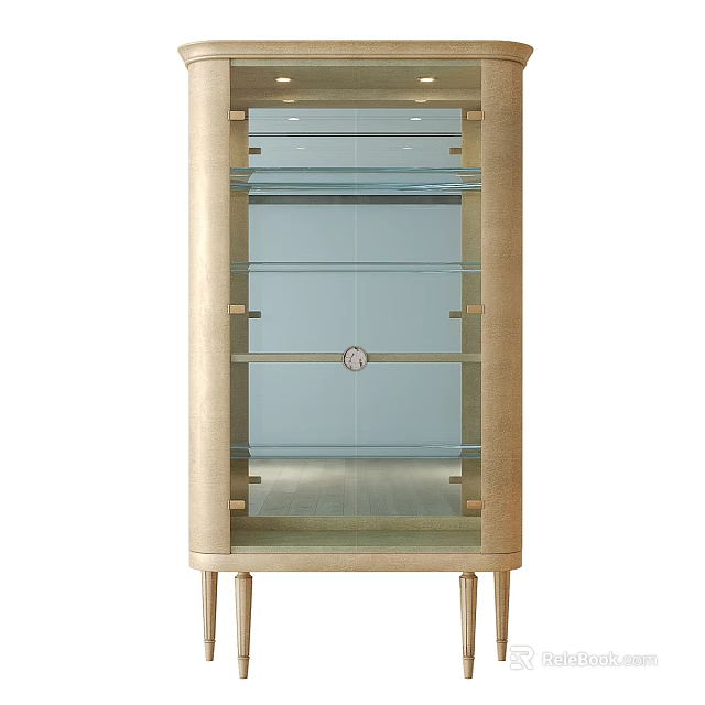 Elegant Modern Wine Cabinet With Glass Doors Metal Frame And Shelves For Home Decor 3d model 