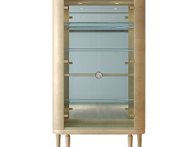 Elegant Modern Wine Cabinet With Glass Doors Metal Frame And Shelves For Home Decor 3d model