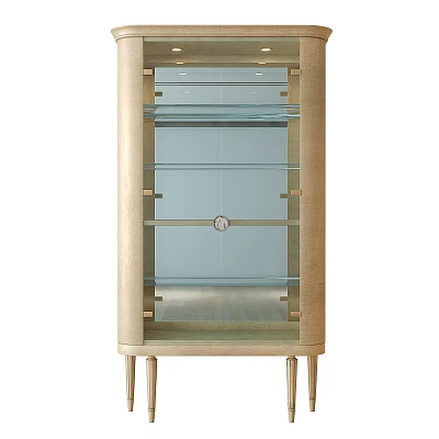 Elegant Modern Wine Cabinet With Glass Doors Metal Frame And Shelves For Home Decor 3d model
