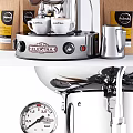 Elektra Espresso Coffee Machine Kitchen Appliance With Milk Frother And Coffee Beans