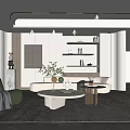 Modern sofa coffee table combination 3d model