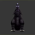 Purple Giant Creature With Glowing Tail And Back Spikes In Standing