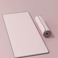 Pink Background Digital Phone Mat with Striped Design Rolled and Unrolled Versions