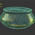 Golden Decorative Furniture Bowl With Intricate Blue Patterns And Ornate Design