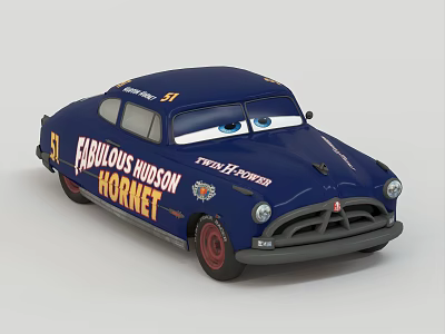 Electric Toy Blue Racing Car With Fabulous Hornet Logo Trailer Power And Number 51 3d model