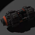 Black and Orange Industrial Equipment With Complex Mechanical Structure Gear Components and Piping Design