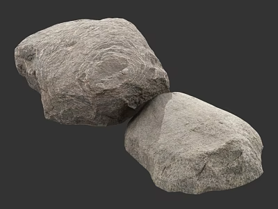 Two Authentic Natural Wood Stone Blocks Featuring Rough Surface And Natural Texture Details 3d model