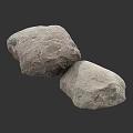 Two Authentic Natural Wood Stone Blocks Featuring Rough Surface And Natural Texture Details