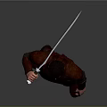 Male Warrior Character In Medieval Armor Holding Dagger And Detailed 3D Model Design