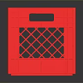 Red Plastic Storage Box With Lattice Design And Handle For Daily Household Essentials