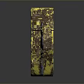 Old Rusty Saw With Yellow Handle On Black Surface And Reflection