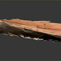 Natural Wood Stone Slab With Red Brown Texture And Natural Cracks Long Strip