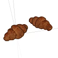 Freshly Baked Croissants With Golden Brown Texture And Flaky Layers