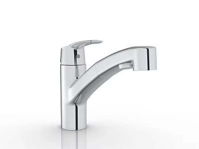 Modern Chrome Kitchen Faucet With Single Handle And Sleek Contemporary Design 3d model