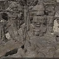 Natural Rocky Terrain With Rough Stone Piles And Jagged Rock Formations