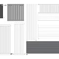 Different Types of Radiators Including Vertical Horizontal and Panel Designs in Black White and Gray